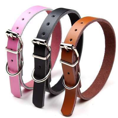 Genuine Leather Dog Collar Soft and Durable Real Cow Leather Made Pet Training Outdoor Sports Collars